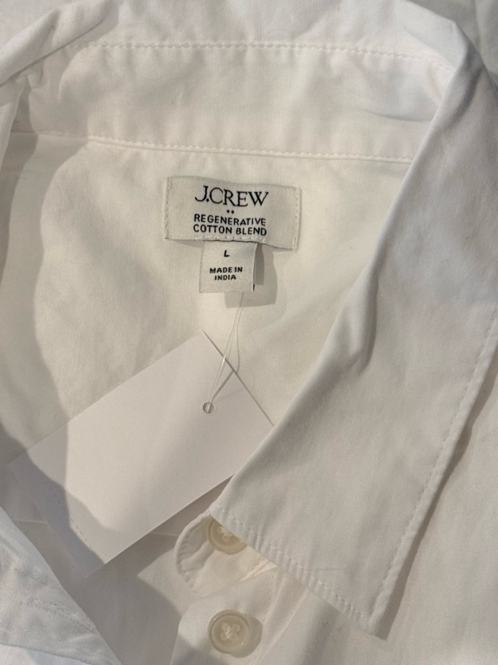 J. CREW Jeweled Bow Button Up Shirt White Size L NEW - Picture 7 of 8